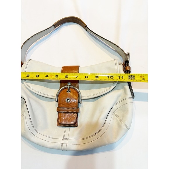 Coach Y2K White Brown Classic Medium Soho Flap Leather Shoulder Bag 9248 China - Picture 6 of 10
